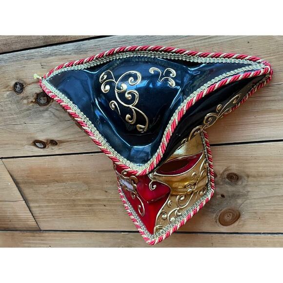 Maschera Del Galeone Original Hand Painted Mask. Stamped. Pirate? Music.No strap - Picture 4 of 10